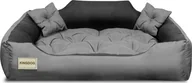 Legowiska dla psów - Trixie Legowisko z mikrofibry 60x50 / 75x65 cm szaro-czarne - miniaturka - grafika 1