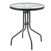 Stoły ogrodowe - Majowo.pl STOLIK KAWOWY ZE SZKLANYM BALTEM 60CM JUPITER 60 wys.70 - miniaturka - grafika 1