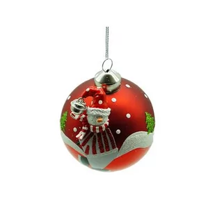 Bombka szklana bałwanek z dzwoneczkiem 8 cm - Bombki - miniaturka - grafika 1