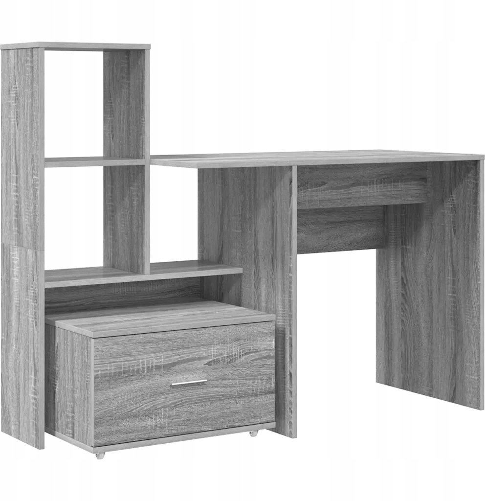 Biurko z szufladą Szary dąb sonoma 131.5 x 50 x 106.5 cm
