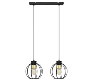 Lampy sufitowe - Żyrandol na lince STARLIGHT 2xE27/60W/230V czarny/złoty - miniaturka - grafika 1