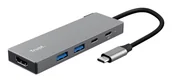 Huby USB - Trust 26062 huby i koncentratory USB Type-C Szary - miniaturka - grafika 1