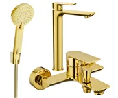 Zestawy baterii łazienkowych - Mexen Alfa R40 zestaw wannowy, złoty - 745713R40-50 - miniaturka - grafika 1