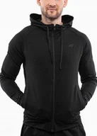 Bluzy męskie - 4F bluza męska sportowa z kapturem dresowa rozpinana logo roz. S - miniaturka - grafika 1