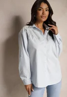 Koszule damskie - Niebieska Bawełniana Koszula z Cekinami Donithiel - miniaturka - grafika 1