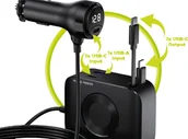 Ładowarki samochodowe - Mobile Origin 75W 5in1 Car Charger CA23 - 2x USB-C + USB-A Port, 2x USB-C Cable - miniaturka - grafika 1