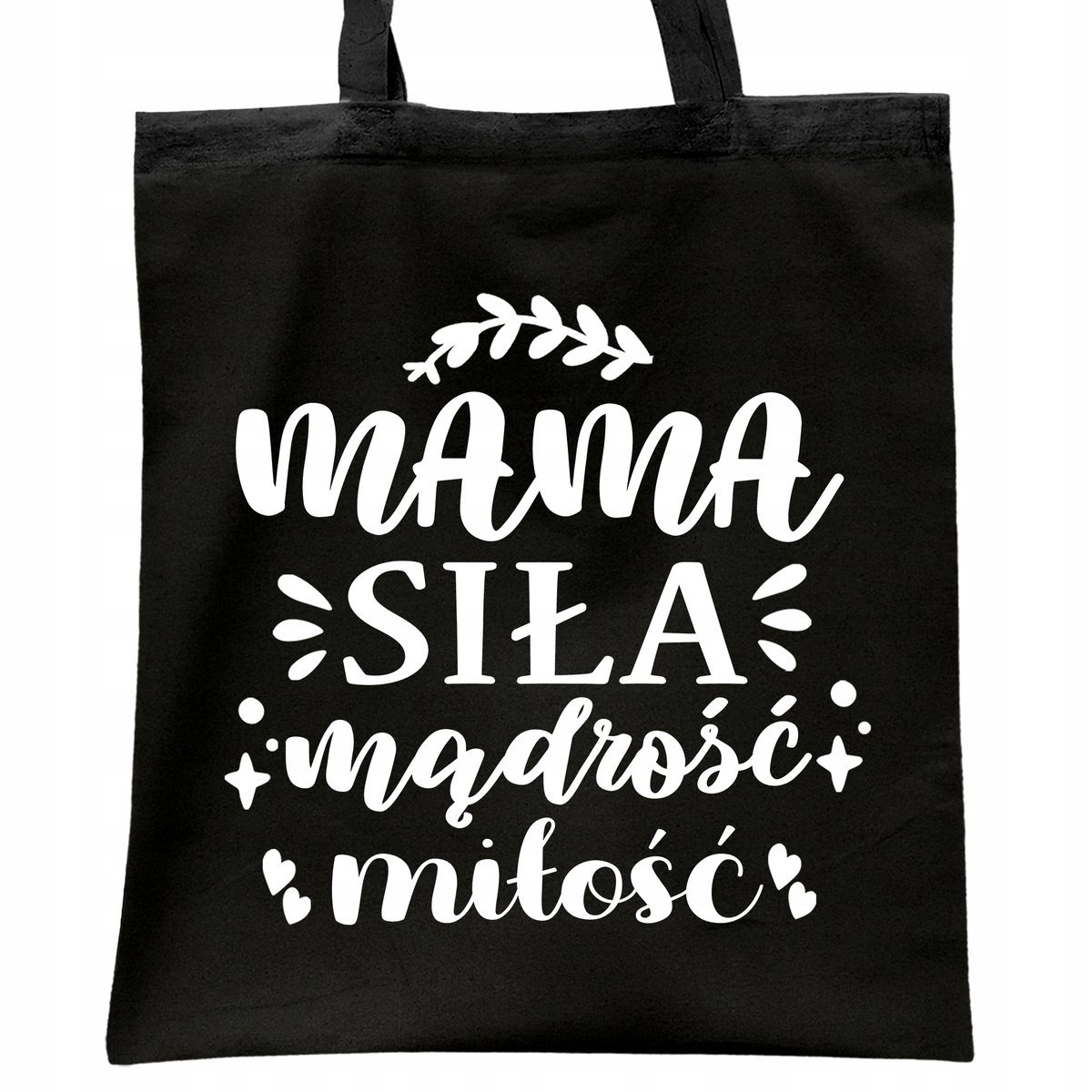 Torba bawełniana czarna na zakupy Dzień Matki Dla Mamy Prezent