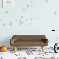 Krzesełka i taborety dla dzieci - vidaXL Sofa dla dzieci, brązowa, 70x40x24 cm, obita tkaniną - miniaturka - grafika 1