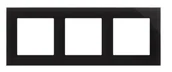 Klawisze i ramki - Kontakt Simon Ramka potrójna Nature Simon 55 - szkło classic czarne - miniaturka - grafika 1