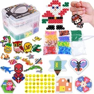 Prace ręczne dla dzieci - Prasowanka Koraliki Do Prasowania Zestaw Dla Dzieci Szablony Brelok +Naklejki - miniaturka - grafika 1