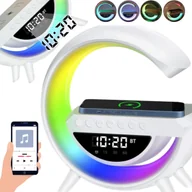 Ładowarki do telefonów - ŁADOWARKA INDUKCYJNA GŁOŚNIK LAMPKA LED RGB ZEGAR RADIO BUDZIK GAMING 15W - miniaturka - grafika 1
