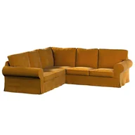 Pokrowce na meble - Dekoria Pokrowiec Ektorp na sofę narożną miodowy 240/136 x 82 x 73 cm Velvet 640-704-23 - miniaturka - grafika 1
