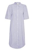 Koszule damskie - KAFFE damska koszula dress Button Up krótki rękaw, biała/niebieska paski, 46 - miniaturka - grafika 1