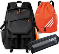 Plecaki szkolne i tornistry - Plecak Szkolny Tornister Worek Na Buty Piórnik Przybornik Wyprawka 3W1 - miniaturka - grafika 1