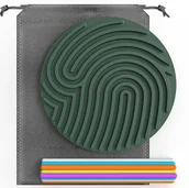 Zabawki sensoryczne - Sensoryczna Podkładka Silikonowa Koło Zielone 16,3X19,7X1,35Cm - miniaturka - grafika 1