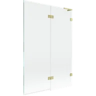 Parawany nawannowe - Mexen Lunar L parawan nawannowy 2-skrzydłowy prawy 120 x 150 cm, transparent, złoty szczotkowany - 897L-120-100-55-00-P - miniaturka - grafika 1