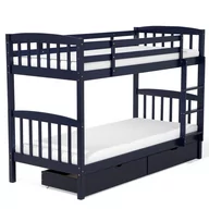 Łóżka dla dzieci i młodzieży - Beliani Łóżko piętrowe z szufladami drewniane 90 x 200 cm niebieskie REVIN 249479 - miniaturka - grafika 1