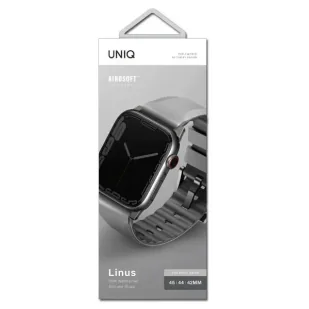 UNIQ pasek Linus Apple Watch Series 4/5/6/7/8/SE/SE2/Ultra 42/44/45mm. Airosoft Silicone szary/chalk grey - Akcesoria do smartwatchy - miniaturka - grafika 2