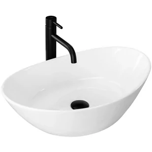 UMYWALKA CERAMICZNA NABLATOWA KATE 56 WHITE - Umywalki - miniaturka - grafika 1
