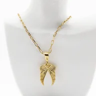 Naszyjniki - Naszyjnik Damski Skrzydła Anioła, Srebro p.925 Złocone Czystym Złotem - miniaturka - grafika 1