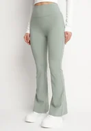 Legginsy - Miętowe Legginsy o Kroju Dzwonów z Wysokim Stanem Koritea - miniaturka - grafika 1