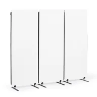 Inne meble biurowe - Akustyczny parawan, ścianka działowa 160 x 60 cm, 3 sztuki w opakowaniu, 100% poliester, połączenia na zamek błyskawiczny, biały - miniaturka - grafika 1