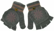 Rękawiczki dla dzieci - Rękawiczki dla dziewczynki mitenki z klapką Scorpio Grey - miniaturka - grafika 1