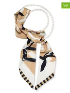 Czapki damskie - ATELIERS SAINT GERMAIN 2-częściowy zestaw w kolorze biało-beżowym - miniaturka - grafika 1