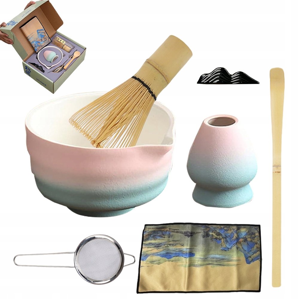 Bambusowy Zestaw Do Robienia Matchy Trzepaczka Łyżka Przesiewacz Matcha 8W1