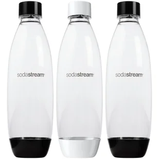 Butelki SodaStream 1L Fuse Dwupak Czarne + Butelka Pet Biała 1 litr - Akcesoria i części AGD - miniaturka - grafika 1