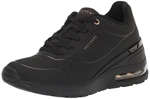 Skechers Damskie tenisówki Million Air, czarne, 4,5 UK - Trampki damskie - miniaturka - grafika 1