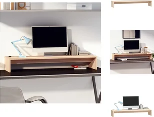 vidaXL Podstawa pod monitor 100x27x15 cm lite drewno sosnowe - meble TV - Akcesoria do monitorów - miniaturka - grafika 1