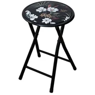 Fotele i krzesła ogrodowe - Taboret składany PATIO 47517 Flower Czarny - miniaturka - grafika 1