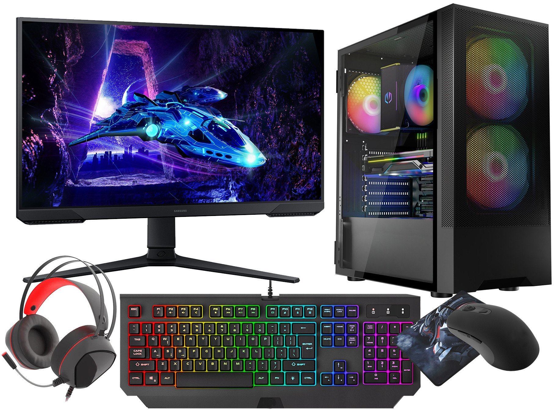 Gaming Set Ryzen 7 5700G 32GB RX VEGA8 SSD 1TB WiFi Win11 24