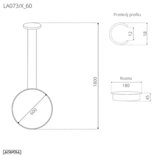 Lampa wisząca Ledowe okręgi No.1 X Φ60cm in 4k biała Altavola Design - Lampy sufitowe - miniaturka - grafika 1