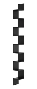 Czarna Narożna Półka Na Ścianę N3-H03 - Półki do salonu Czarna Narożna Półka Na Ścianę N3-H03 - Półki do salonu - miniaturka - grafika 1