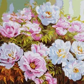 Malowanie po numerach - Malowanie po numerach - Różnorodność piwonii 50x50 - Ideyka - miniaturka - grafika 1