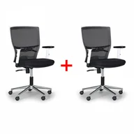 Fotele i krzesła biurowe - B2B Partner Krzesło biurowe Haag 1+1 GRATIS, czarne 415044 - miniaturka - grafika 1