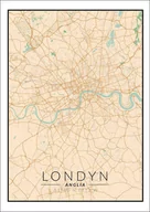 Plakaty - Plakat, Londyn mapa kolorowa, 50x70 cm - miniaturka - grafika 1