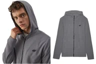Bluzy męskie - MĘSKI POLAR Z KAPTUREM 4F FLEM290 szary 25S M - miniaturka - grafika 1