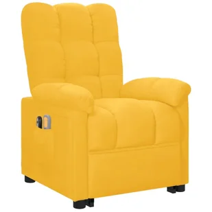 Lumarko Podnoszony, rozkładany fotel masujący, żółty, obity tkaniną! - Fotele - miniaturka - grafika 3