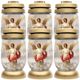 Znicze Bolsius 3S 17 Anioł złoty wkłady 36h 1,5 dnia 6 sztuk - Lampiony i znicze - miniaturka - grafika 1