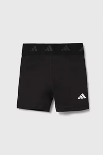 Spodnie i spodenki dla dziewczynek - adidas szorty dziecięce kolor czarny z nadrukiem - grafika 1