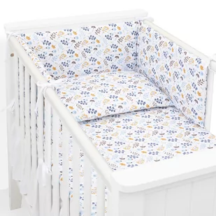 MAMO-TATO 3-el pościel dla niemowląt do łóżeczka 70x140 - Miłorząb niebieski - Pościel dla dzieci - miniaturka - grafika 1