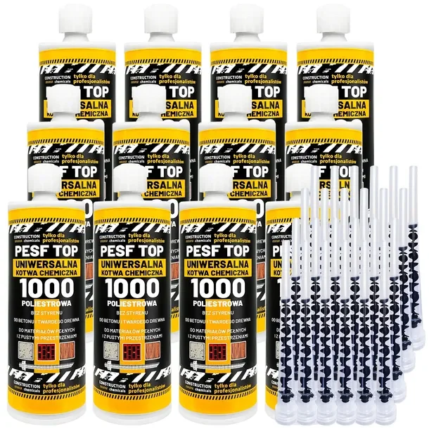 12x Zestaw KOTWA CHEMICZNA PESF1000 poliestrowa 410 ml bez styrenu