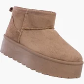 Śniegowce damskie - Śniegowce Damskie Buty Na Platformie Ocieplane Zimowe Beżowe Potocki 25-16322BG Beżowy 41 - miniaturka - grafika 1