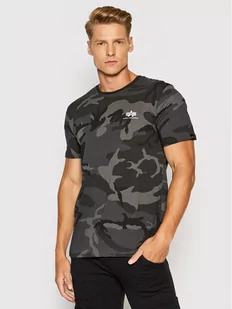 Alpha Industries T-Shirt Backprint T Camo 128507C Czarny Regular Fit - Koszulki męskie - miniaturka - grafika 1