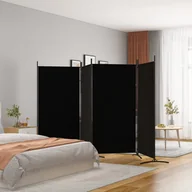 Parawany - Lumarko Parawan 4-panelowy, czarny, 346x180 cm, tkanina! - miniaturka - grafika 1