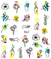 Ozdoby do paznokci - Naklejki wodne na paznokcie - nr 863 - miniaturka - grafika 1