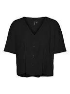 Bluzki damskie - VERO MODA Bluzka damska, czarny, XS - miniaturka - grafika 1